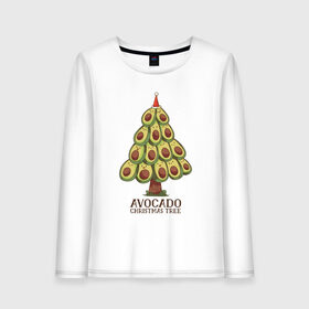 Женский лонгслив хлопок с принтом Avocado Christmas Tree в Кировске, 100% хлопок |  | claus | cute | nature | new year | santa | tree | авокадо | адвокадо | дед мороз | дед отмороз | ёлка | ель | из авокадо | колпак | косточка | милота | милые авокадо | новый год | прикол | природа | рождественское дерево