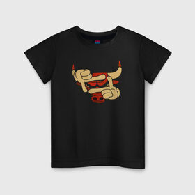 Детская футболка хлопок с принтом Чикаго Буллз в Кировске, 100% хлопок | круглый вырез горловины, полуприлегающий силуэт, длина до линии бедер | chicago bulls | nba | баскетбол | быки | нба | чикаго буллз