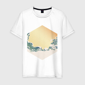 Мужская футболка хлопок с принтом Минималистичный арт природа в Кировске, 100% хлопок | прямой крой, круглый вырез горловины, длина до линии бедер, слегка спущенное плечо. | абстракция | азиатский | арт | минимализм | пейзаж | природа | рисунок | хипстер | японский