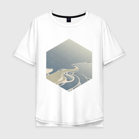 Мужская футболка хлопок Oversize с принтом Минималистичный арт природа в Кировске, 100% хлопок | свободный крой, круглый ворот, “спинка” длиннее передней части | абстракция | азиатский | арт | минимализм | пейзаж | природа | рисунок | хипстер | японский