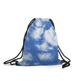 Рюкзак-мешок 3D с принтом ОБЛАКА в Кировске, 100% полиэстер | плотность ткани — 200 г/м2, размер — 35 х 45 см; лямки — толстые шнурки, застежка на шнуровке, без карманов и подкладки | голубое небо | небо | небо паттерн | нежное небо | облака | синее небо | синий | тучи