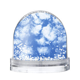 Снежный шар с принтом ОБЛАКА в Кировске, Пластик | Изображение внутри шара печатается на глянцевой фотобумаге с двух сторон | голубое небо | небо | небо паттерн | нежное небо | облака | синее небо | синий | тучи