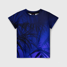 Детская футболка 3D с принтом Тихие джунгли в Кировске, 100% гипоаллергенный полиэфир | прямой крой, круглый вырез горловины, длина до линии бедер, чуть спущенное плечо, ткань немного тянется | джунгли | красиво | лес | лето | листья | пляж | растения