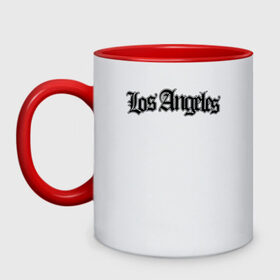 Кружка двухцветная с принтом Los Angeles в Кировске, керамика | объем — 330 мл, диаметр — 80 мм. Цветная ручка и кайма сверху, в некоторых цветах — вся внутренняя часть | 4 | 5 | five | games | grand theft auto | gta | gta v | los santos | online | rockstar | san andreas | великое авто воровство | гта | гташка | игры | логотип | лос сантос | майкл | мафия | ограбление | онлайн | пеф | рокстар | самп | сан андреас 