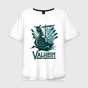 Мужская футболка хлопок Oversize с принтом Valheim в Кировске, 100% хлопок | свободный крой, круглый ворот, “спинка” длиннее передней части | fantasy | mmo | valheim | valve | валхейм | вальхейм | викинги | выживалка | игра | королевская битва | ммо | ролевая игра | фэнтази