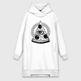 Платье-худи хлопок с принтом Иллюминатская пицца в Кировске,  |  | illuminati | tattoo | еда | иллюминат | иллюминатская пицца | кушанье | пицца | пицца с глазам | тату | татуировки | черный рисунок