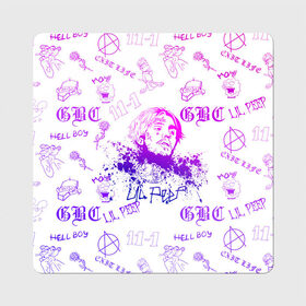 Магнит виниловый Квадрат с принтом LIL PEEP в Кировске, полимерный материал с магнитным слоем | размер 9*9 см, закругленные углы | lil peep | lil prince | pink | зарубежная музыка | лил пип | маленький принц