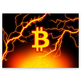 Поздравительная открытка с принтом БИТКОИН МОЛНИЯ | BITCOIN в Кировске, 100% бумага | плотность бумаги 280 г/м2, матовая, на обратной стороне линовка и место для марки
 | bitcoin | blockchain | btc | cardano | crypto | ethereum | polkadot | tether | xrp | бинанс | биткоин | блокчейн | валюта | деньги | криптовалюта | майнер | майнинг | цифровая валюта | цифровое золото | эфир