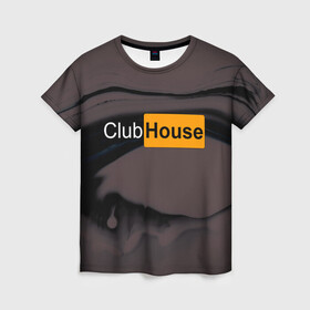 Женская футболка 3D с принтом Clubhouse Pornhub | Клабхаус  в Кировске, 100% полиэфир ( синтетическое хлопкоподобное полотно) | прямой крой, круглый вырез горловины, длина до линии бедер | club | clubhouse | house | invite | инвайт | клабхаус | разводы | сеть | социальная