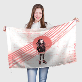 Флаг 3D с принтом Незуко в Кировске, 100% полиэстер | плотность ткани — 95 г/м2, размер — 67 х 109 см. Принт наносится с одной стороны | demon slayer | kamado | kimetsu no aiba | nezuko | камадо | клинок | незуко | рассекающий демонов