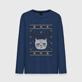 Мужской лонгслив хлопок с принтом Рождественский свитер с котом в Кировске, 100% хлопок |  | food | mandarins | mem | meme | new year | sweater | ugly | в слюнявчике | еда | жрать | жрац | кот | котяра | кушац | кушот | мем | мем с котом | мемы | неси | новый год | оливье | прикол | рождество | свитер | слюнявчик