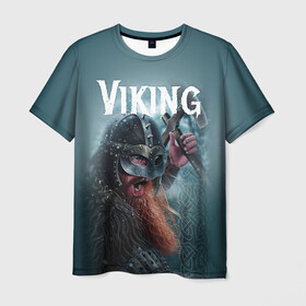 Мужская футболка 3D с принтом Viking в Кировске, 100% полиэфир | прямой крой, круглый вырез горловины, длина до линии бедер | drakkar | valhalla | valheim | viking | vikings | валхэйм | вальгала | вальхала | вальхейм | викинг | викинги | драккар