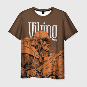 Мужская футболка 3D с принтом Viking в Кировске, 100% полиэфир | прямой крой, круглый вырез горловины, длина до линии бедер | Тематика изображения на принте: drakkar | valhalla | valheim | viking | vikings | валхэйм | вальгала | вальхала | вальхейм | викинг | викинги | драккар