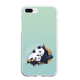 Чехол для iPhone 7Plus/8 Plus матовый с принтом акварельные панды в Кировске, Силикон | Область печати: задняя сторона чехла, без боковых панелей | Тематика изображения на принте: акварель | двое | животные | звери | мило | мишки | обнимашки | панды | пара | природа | рисунок