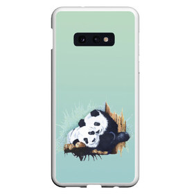 Чехол для Samsung S10E с принтом акварельные панды в Кировске, Силикон | Область печати: задняя сторона чехла, без боковых панелей | акварель | двое | животные | звери | мило | мишки | обнимашки | панды | пара | природа | рисунок