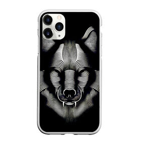Чехол для iPhone 11 Pro Max матовый с принтом Волк из волнистых линий в Кировске, Силикон |  | wolf | волк | волчара | живность | животное | охотник | следопыт | хищник