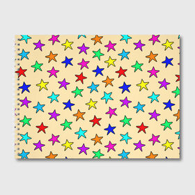 Альбом для рисования с принтом Детские звезды на песке в Кировске, 100% бумага
 | матовая бумага, плотность 200 мг. | Тематика изображения на принте: baby | colorfull | disco | kids | stars | девочкам | детские рисунки | детям | диско | звездочки | звезды | конфетти | лето | малыш | ночные | орнамент | песок | пляж | праздник | радужные | разноцветный узор