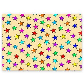 Поздравительная открытка с принтом Детские звезды на песке в Кировске, 100% бумага | плотность бумаги 280 г/м2, матовая, на обратной стороне линовка и место для марки
 | baby | colorfull | disco | kids | stars | девочкам | детские рисунки | детям | диско | звездочки | звезды | конфетти | лето | малыш | ночные | орнамент | песок | пляж | праздник | радужные | разноцветный узор