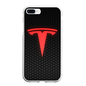 Чехол для iPhone 7Plus/8 Plus матовый с принтом NEON TESLA | НЕОН ТЕСЛА в Кировске, Силикон | Область печати: задняя сторона чехла, без боковых панелей | neon | tesla | броня | геометрия | клетка | лого | неон | неоновая | текстура | тесла | черная | черный | шестигранник