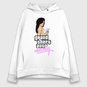 Женское худи Oversize хлопок с принтом Grand Theft Auto Vice City в Кировске, френч-терри — 70% хлопок, 30% полиэстер. Мягкий теплый начес внутри —100% хлопок | боковые карманы, эластичные манжеты и нижняя кромка, капюшон на магнитной кнопке | 4 | 5 | five | games | grand theft auto | gta | gta v | los santos | online | rockstar | san andreas | великое авто воровство | гта | гташка | игры | логотип | лос сантос | майкл | мафия | ограбление | онлайн | пеф | рокстар | самп | сан андреас 