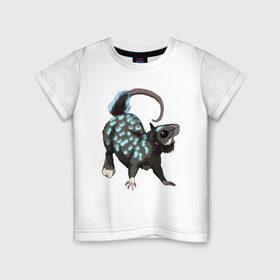 Детская футболка хлопок с принтом персонаж крыса в Кировске, 100% хлопок | круглый вырез горловины, полуприлегающий силуэт, длина до линии бедер | вымышленный | крыса | мышь | персонаж | рисунок | свечение
