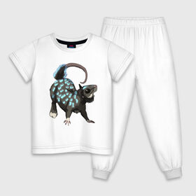 Детская пижама хлопок с принтом персонаж крыса в Кировске, 100% хлопок |  брюки и футболка прямого кроя, без карманов, на брюках мягкая резинка на поясе и по низу штанин
 | вымышленный | крыса | мышь | персонаж | рисунок | свечение