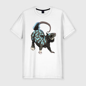 Мужская футболка хлопок Slim с принтом персонаж крыса в Кировске, 92% хлопок, 8% лайкра | приталенный силуэт, круглый вырез ворота, длина до линии бедра, короткий рукав | вымышленный | крыса | мышь | персонаж | рисунок | свечение