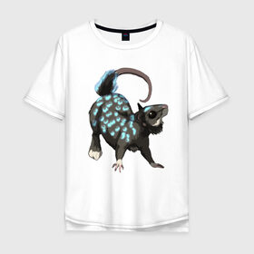 Мужская футболка хлопок Oversize с принтом персонаж крыса в Кировске, 100% хлопок | свободный крой, круглый ворот, “спинка” длиннее передней части | вымышленный | крыса | мышь | персонаж | рисунок | свечение