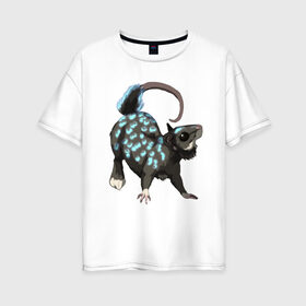 Женская футболка хлопок Oversize с принтом персонаж крыса в Кировске, 100% хлопок | свободный крой, круглый ворот, спущенный рукав, длина до линии бедер
 | вымышленный | крыса | мышь | персонаж | рисунок | свечение