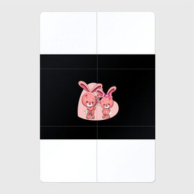Магнитный плакат 2Х3 с принтом ЗАЙЧИКИ в Кировске, Полимерный материал с магнитным слоем | 6 деталей размером 9*9 см | bunny | cartoon | hare | rabbit | зайка | заяц | кролик | мультик | розовый | цветы