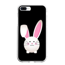Чехол для iPhone 7Plus/8 Plus матовый с принтом УШАСТИК в Кировске, Силикон | Область печати: задняя сторона чехла, без боковых панелей | bunny | cartoon | hare | rabbit | зайка | заяц | кролик | мультик | уши