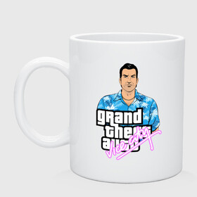 Кружка керамическая с принтом Grand Theft Auto Vice City в Кировске, керамика | объем — 330 мл, диаметр — 80 мм. Принт наносится на бока кружки, можно сделать два разных изображения | Тематика изображения на принте: 4 | 5 | five | games | grand theft auto | gta | gta v | los santos | online | rockstar | san andreas | великое авто воровство | гта | гташка | игры | логотип | лос сантос | майкл | мафия | ограбление | онлайн | пеф | рокстар | самп | сан андреас 