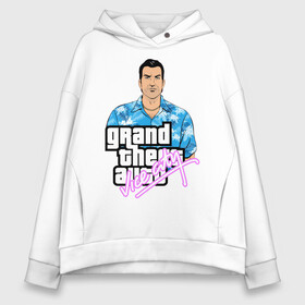 Женское худи Oversize хлопок с принтом Grand Theft Auto Vice City в Кировске, френч-терри — 70% хлопок, 30% полиэстер. Мягкий теплый начес внутри —100% хлопок | боковые карманы, эластичные манжеты и нижняя кромка, капюшон на магнитной кнопке | 4 | 5 | five | games | grand theft auto | gta | gta v | los santos | online | rockstar | san andreas | великое авто воровство | гта | гташка | игры | логотип | лос сантос | майкл | мафия | ограбление | онлайн | пеф | рокстар | самп | сан андреас 