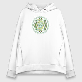 Женское худи Oversize хлопок с принтом Mandala chakra Anahata Green в Кировске, френч-терри — 70% хлопок, 30% полиэстер. Мягкий теплый начес внутри —100% хлопок | боковые карманы, эластичные манжеты и нижняя кромка, капюшон на магнитной кнопке | anahata | chakra | mandala | om | yoga | йога | сердечная | чакра