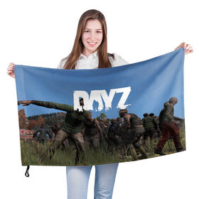 Флаг 3D с принтом DayZ. в Кировске, 100% полиэстер | плотность ткани — 95 г/м2, размер — 67 х 109 см. Принт наносится с одной стороны | dayz | dayz standalone | esport | games | дэйзи | игроки | игролюбители | игроманы | игры | киберспорт | онлайн игра