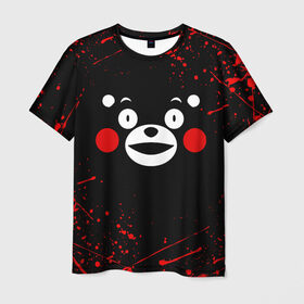 Мужская футболка 3D с принтом KUMAMON | КУМАМОН в Кировске, 100% полиэфир | прямой крой, круглый вырез горловины, длина до линии бедер | bear | japan | japanese | kumamon | kumamoto | аниме | игрушка | кумамон | кумамото сапурайдзу | медведь | мишка | персонаж | талисман | япония