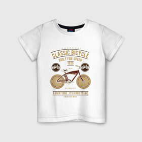 Детская футболка хлопок с принтом классический велосипед в Кировске, 100% хлопок | круглый вырез горловины, полуприлегающий силуэт, длина до линии бедер | bike | байк | велосипед
