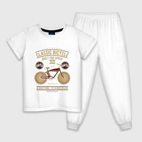 Детская пижама хлопок с принтом классический велосипед в Кировске, 100% хлопок |  брюки и футболка прямого кроя, без карманов, на брюках мягкая резинка на поясе и по низу штанин
 | bike | байк | велосипед