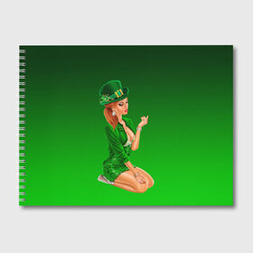 Альбом для рисования с принтом девушка лепрекон в зеленом в Кировске, 100% бумага
 | матовая бумага, плотность 200 мг. | 17 марта | девушка | день святого патрика | зеленый | зеленый костюм | ирландия | клевер | кружка | лепрекон | модель | монеты | рисунок | традиции | эль