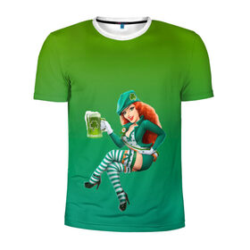 Мужская футболка 3D спортивная с принтом девушка вечеринка на Патрика в Кировске, 100% полиэстер с улучшенными характеристиками | приталенный силуэт, круглая горловина, широкие плечи, сужается к линии бедра | 17 марта | вечеринка | девушка | день святого патрика | зеленый | зеленый костюм | ирландия | клевер | костюм | кружка | лепрекон | модель | монеты | рисунок | традиции | эль