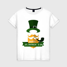 Женская футболка хлопок с принтом настоящий ирландец в Кировске, 100% хлопок | прямой крой, круглый вырез горловины, длина до линии бедер, слегка спущенное плечо | 17 марта | день святого патрика | зеленый | ирландия | клевер | надпись | пожелние | традиции | трубка | цилиндр | шляпа