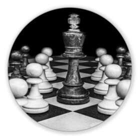 Коврик для мышки круглый с принтом Шахматы в Кировске, резина и полиэстер | круглая форма, изображение наносится на всю лицевую часть | доска | игра | игровая | игры | короли | король | логика | настольная | настольные | пешка | пешки | спорт | туча | шахматный | шахматы