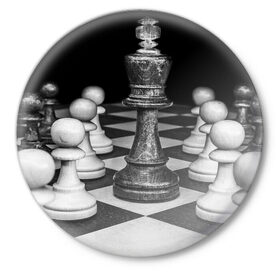 Значок с принтом Шахматы в Кировске,  металл | круглая форма, металлическая застежка в виде булавки | доска | игра | игровая | игры | короли | король | логика | настольная | настольные | пешка | пешки | спорт | туча | шахматный | шахматы