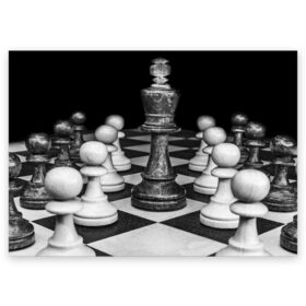 Поздравительная открытка с принтом Шахматы в Кировске, 100% бумага | плотность бумаги 280 г/м2, матовая, на обратной стороне линовка и место для марки
 | доска | игра | игровая | игры | короли | король | логика | настольная | настольные | пешка | пешки | спорт | туча | шахматный | шахматы