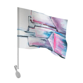 Флаг для автомобиля с принтом Цветные мелки в Кировске, 100% полиэстер | Размер: 30*21 см | живопись | краски | красный | линии | мазки | масляные краски | розовый | синий | цветные мелки