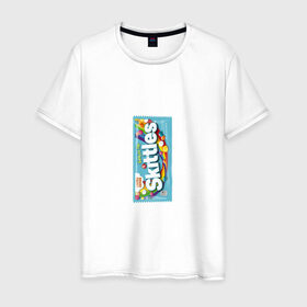 Мужская футболка хлопок с принтом Skittles | Голубой в Кировске, 100% хлопок | прямой крой, круглый вырез горловины, длина до линии бедер, слегка спущенное плечо. | blue | freeze pop | limited edition | skittles | скитлс