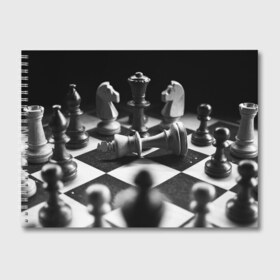 Альбом для рисования с принтом Шахматы в Кировске, 100% бумага
 | матовая бумага, плотность 200 мг. | доска | игра | игровая | игры | конь | короли | король | ладья | логика | настольная | настольные | пешка | пешки | спорт | туча | ферзь | шахматный | шахматы