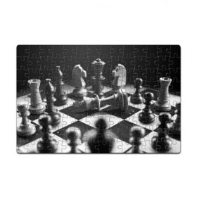 Пазл магнитный 126 элементов с принтом Шахматы в Кировске, полимерный материал с магнитным слоем | 126 деталей, размер изделия —  180*270 мм | доска | игра | игровая | игры | конь | короли | король | ладья | логика | настольная | настольные | пешка | пешки | спорт | туча | ферзь | шахматный | шахматы