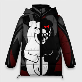 Женская зимняя куртка Oversize с принтом MONOKUMA | МОНОКУМА | DANGANRO в Кировске, верх — 100% полиэстер; подкладка — 100% полиэстер; утеплитель — 100% полиэстер | длина ниже бедра, силуэт Оверсайз. Есть воротник-стойка, отстегивающийся капюшон и ветрозащитная планка. 

Боковые карманы с листочкой на кнопках и внутренний карман на молнии | anime | bear | black  white | danganronpa | kurokuma | monodam | monokuma | monomi | monotaro | rabbit | school | shirokuma | аниме | главарь | мoноми | монокума | черно белый | школа