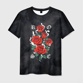 Мужская футболка 3D с принтом РОЗЫ | ROSES SMOKE в Кировске, 100% полиэфир | прямой крой, круглый вырез горловины, длина до линии бедер | chery | flowers | japan | roses | sakura | вишня | растения | розы | ромашка | сакура | тюльпаны | цветы | цветы сакуры | япония